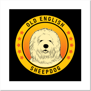 Old English Sheepdog Dog Portrait Posters and Art